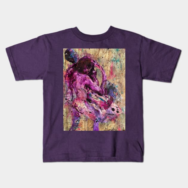 Abstract Figurative, Mixed Media, Expressionism T-Shirt, Wall Art, and Accesories Kids T-Shirt by MIMINIMO